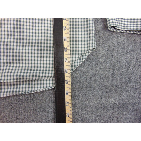 Billy Reid Shirt Mens 2XL Green White Check Long Sleeve Button Front Standard Cu - Picture 6 of 8